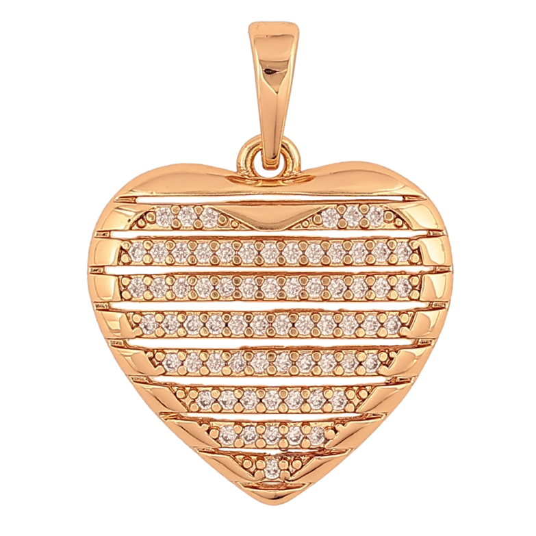 Кулон Xuping колір Позолота 18K "Серце з доріжками кристалів" для ланцюжка до 6мм фото №2