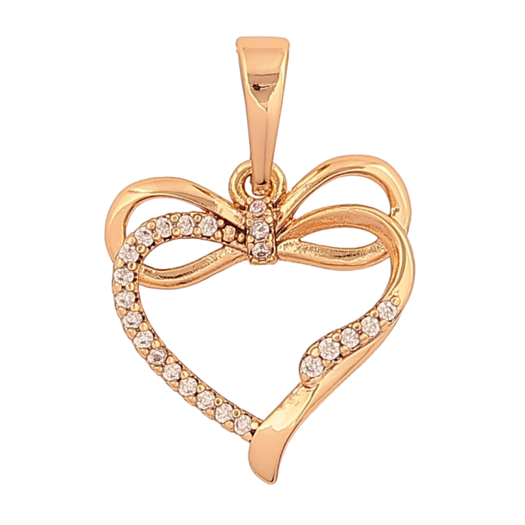 Кулон Xuping колір Позолота 18К "Серце з бантом" для ланцюжка до 6мм фото №18