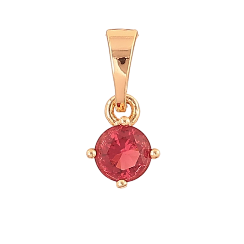 Кулон Xuping цвет Позолота 18K "Малиновый кристалл, ø 5мм" для цепочки до 5мм фото №1