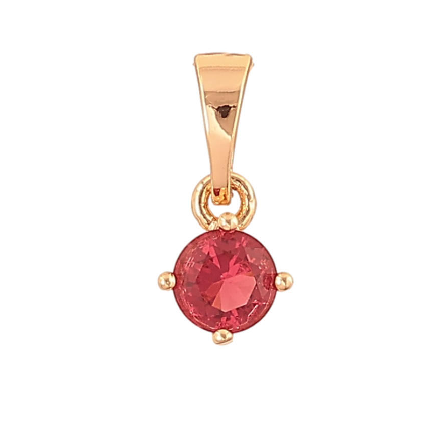 Кулон Xuping цвет Позолота 18K "Малиновый кристалл, ø 5мм" для цепочки до 5мм фото №1