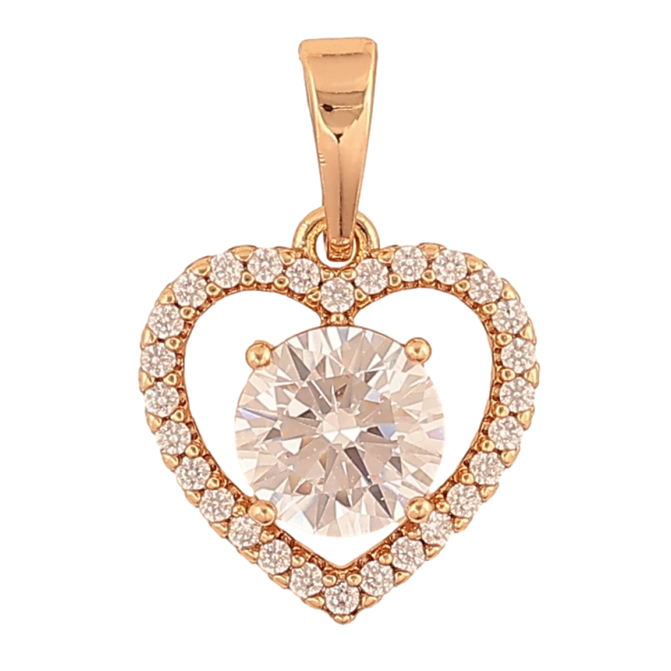 Кулон Xuping колір Позолота 18K "Серце з кристалами" для ланцюжка до 6мм фото №5 Кулон Xuping колір Позолота 18K "Серце з кристалами" для ланцюжка до 6мм фото №5