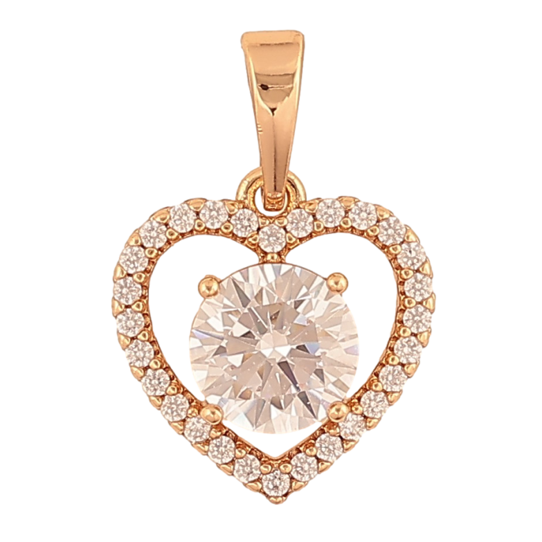 Кулон Xuping колір Позолота 18K "Серце з кристалами" для ланцюжка до 6мм фото №1