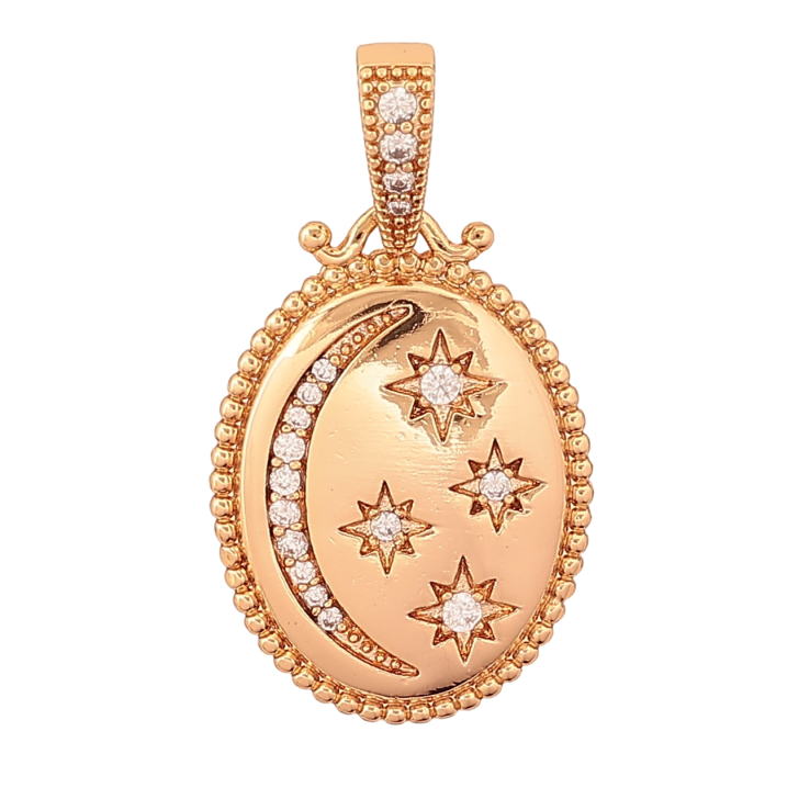 Кулон Xuping колір Позолота 18K "Візерунок Місяць з зірками" для ланцюжка до 5мм фото №10