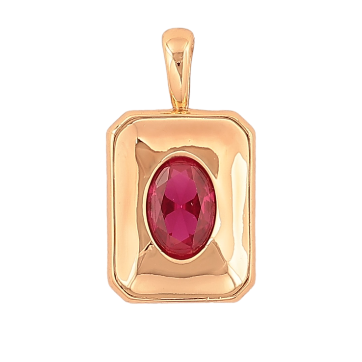 Кулон Xuping цвет Позолота 18K "Вставка малиновый кристалл" для цепочки до 4мм фото №2