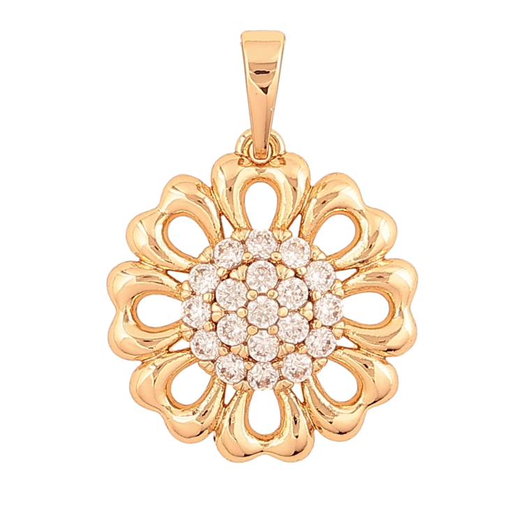 Кулон Xuping колір Позолота 18К "Квіточка з кристалами" для ланцюжка до 6мм фото №22