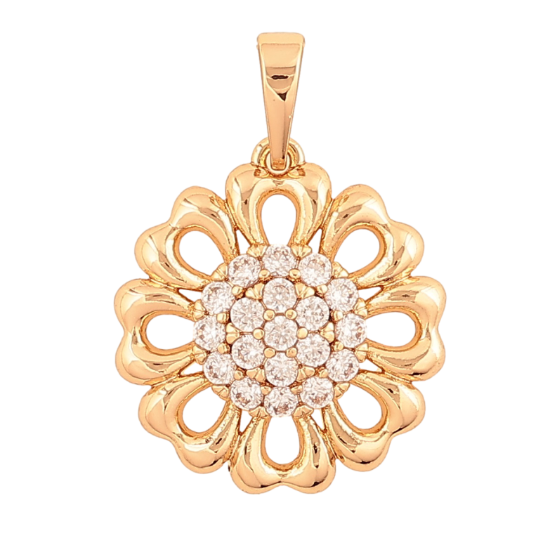 Кулон Xuping цвет Позолота 18К "Цветочек с кристаллами" для цепочки до 6мм фото №1