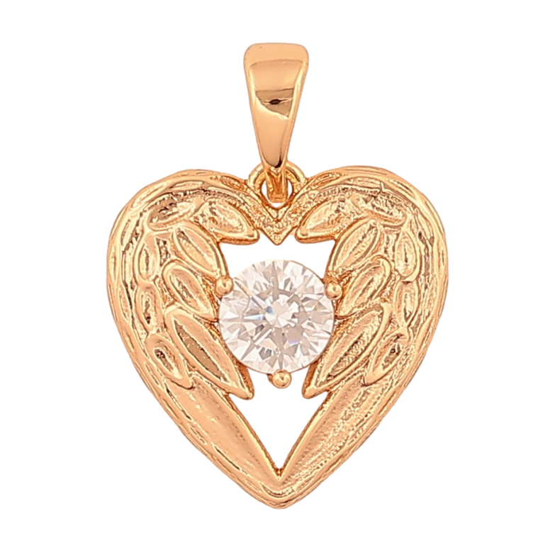 Кулон Xuping колір Позолота 18К "Серце з кристалом" для ланцюжка до 5мм фото №1