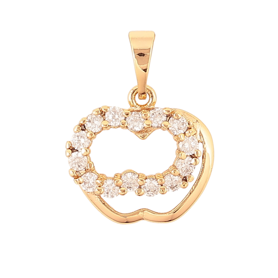 Кулон Xuping колір Позолота 18K "Яблуко з кристалами" для ланцюжка до 5мм фото №1
