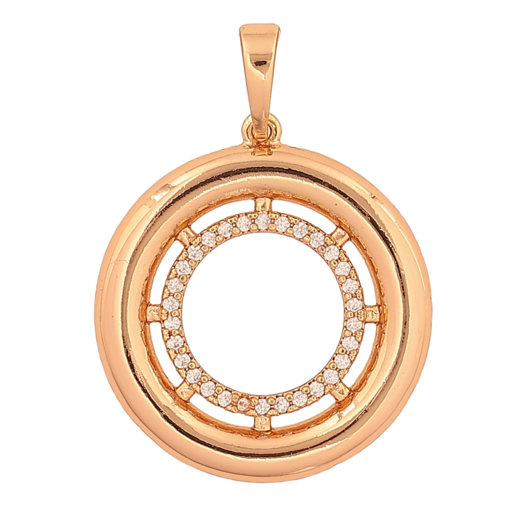 Кулон Xuping цвет Позолота 18K "Колечко с кристаллами" для цепочки до 6мм фото №7