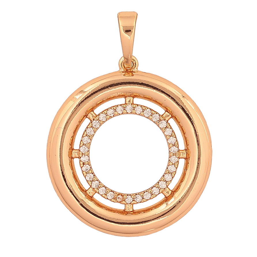 Кулон Xuping цвет Позолота 18K "Колечко с кристаллами" для цепочки до 6мм фото №1