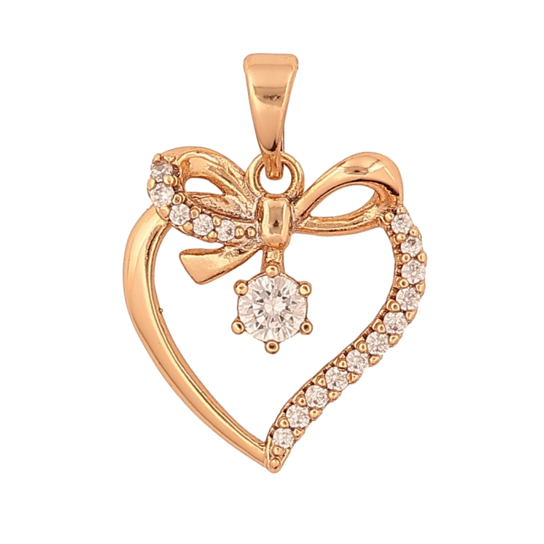Кулон Xuping колір Позолота 18K "Серце з бантом" для ланцюжка до 5мм фото №2 Кулон Xuping колір Позолота 18K "Серце з бантом" для ланцюжка до 5мм фото №2