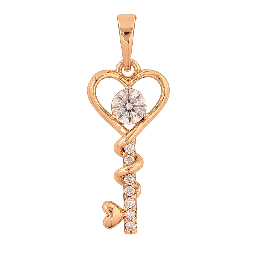 Кулон Xuping колір Позолота 18K "Ключик з кристалами" для ланцюжка до 6мм фото №1