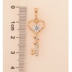 Кулон Xuping колір Позолота 18K "Ключик з кристалами" для ланцюжка до 6мм фото №2