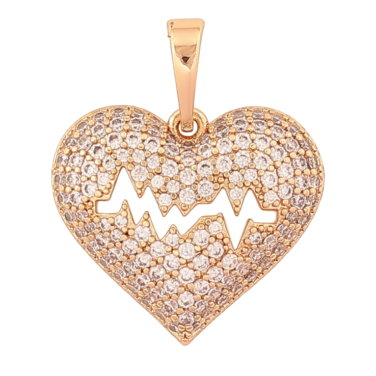 Кулон Xuping цвет Позолота 18K "Сердечко с кардиограммой и инкрустацией кристаллами" для цепочки до 6мм фото №11 Кулон Xuping цвет Позолота 18K "Сердечко с кардиограммой и инкрустацией кристаллами" для цепочки до 6мм фото №11