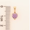Кулон Xuping цвет Позолота 18K "Сиреневое кристальное сердечко, 6х6мм" для цепочки до 5мм фото №2