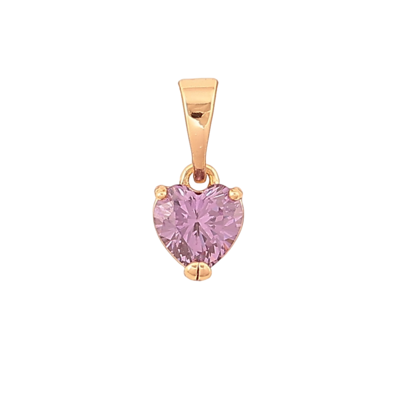 Кулон Xuping колір Позолота 18K "Бузкове кристальне серце, 6х6мм" для ланцюжка до 5мм фото №1 Кулон Xuping колір Позолота 18K "Бузкове кристальне серце, 6х6мм" для ланцюжка до 5мм фото №1