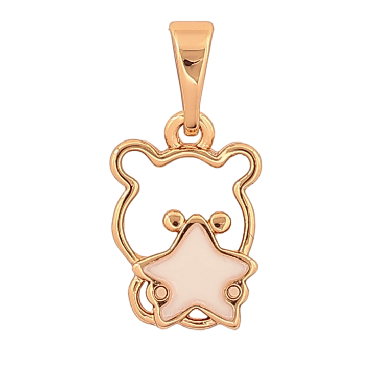 Кулон Xuping цвет Позолота 18K "Мишка с белой звездой" для цепочки до 5мм фото №2