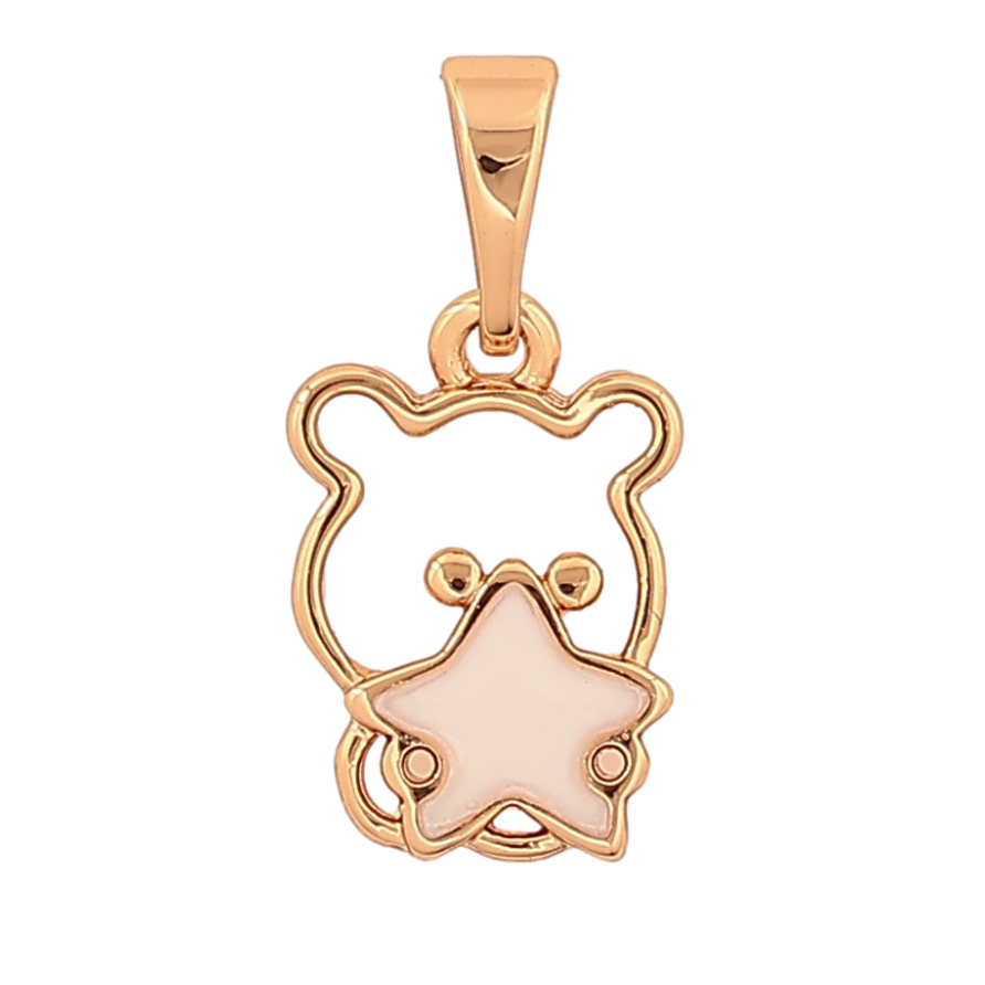Кулон Xuping колір Позолота 18K "Ведмедик з білою зіркою" для ланцюжка до 5мм фото №1