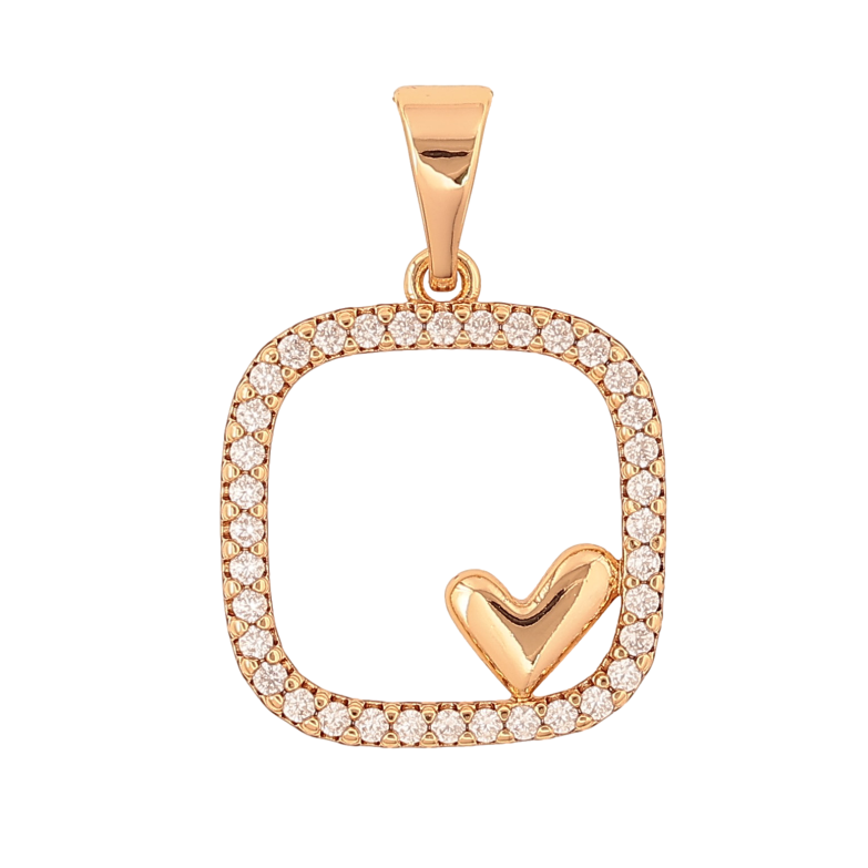 Кулон Xuping колір Позолота 18K "Серце в квадраті" для ланцюжка до 7мм фото №1 Кулон Xuping колір Позолота 18K "Серце в квадраті" для ланцюжка до 7мм фото №1