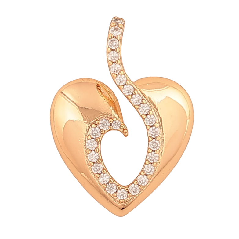 Кулон Xuping цвет Позолота 18К "Сердечко с кристаллами" для цепочки до 2мм фото №1