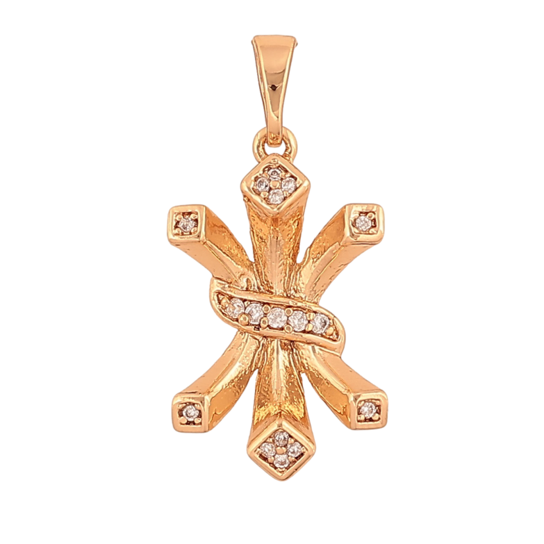Кулон Xuping колір Позолота 18К "Візерунок з кристалами" для ланцюжка до 5мм фото №1