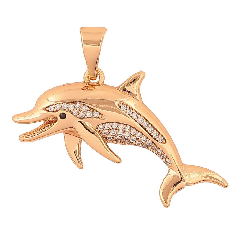 Кулон Xuping колір Позолота 18К "Дельфін" для ланцюжка до 7мм фото №1