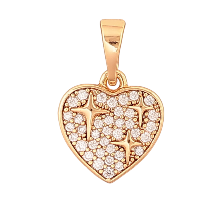 Кулон Xuping колір Позолота 18K "Серце з візерунком зірки та інкрустацією кристалами" для ланцюжка до 5мм фото №1 Кулон Xuping колір Позолота 18K "Серце з візерунком зірки та інкрустацією кристалами" для ланцюжка до 5мм фото №1
