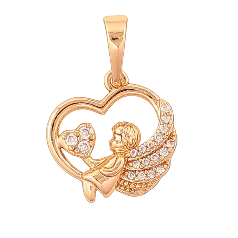 Кулон Xuping цвет Позолота 18K "Сердечко с ангелочком" для цепочки до 6мм фото №1 Кулон Xuping цвет Позолота 18K "Сердечко с ангелочком" для цепочки до 6мм фото №1