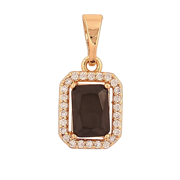 Кулон Xuping цвет Позолота 18K "Черный кристалл в обрамлении" для цепочки до 5мм фото №6