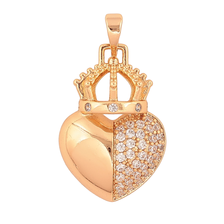 Кулон Xuping цвет Позолота 18К "Сердце с короной" для цепочки до 5мм фото №1