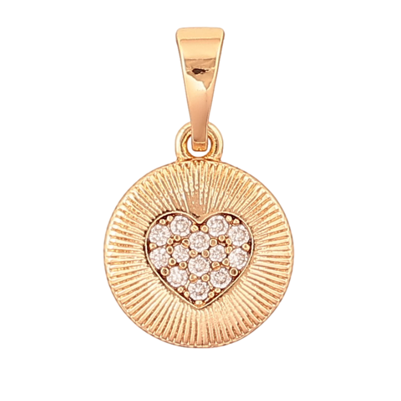 Кулон Xuping колір Позолота 18K "Візерунок сердечко з інкрустацією кристалами" для ланцюжка до 5мм фото №1