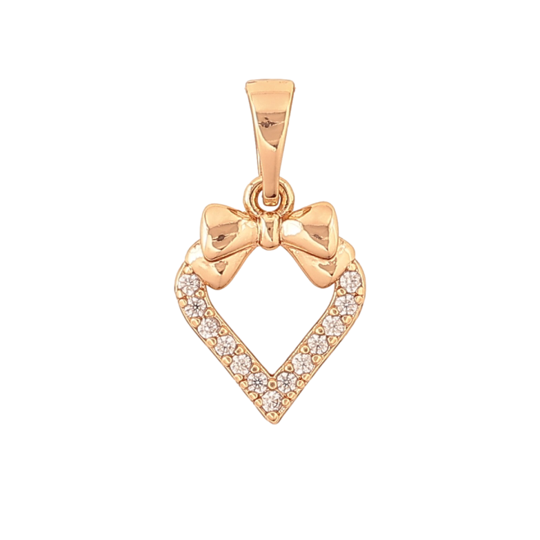 Кулон Xuping колір Позолота 18K "Серце з бантом" для ланцюжка до 5мм фото №1 Кулон Xuping колір Позолота 18K "Серце з бантом" для ланцюжка до 5мм фото №1