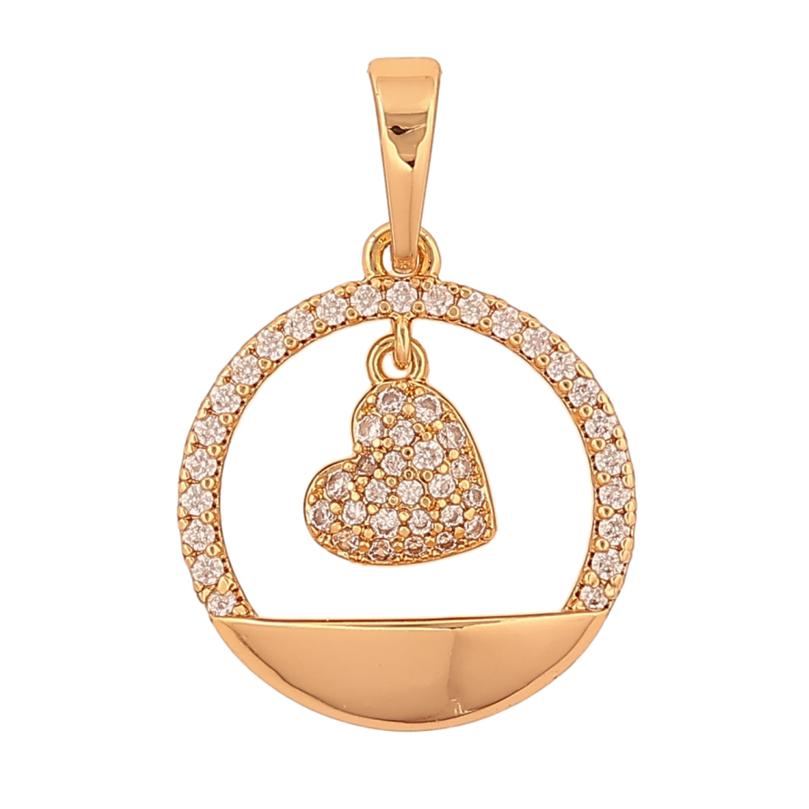 Кулон Xuping колір Позолота 18K "Кільце з серцем" для ланцюжка до 6мм фото №1 Кулон Xuping колір Позолота 18K "Кільце з серцем" для ланцюжка до 6мм фото №1