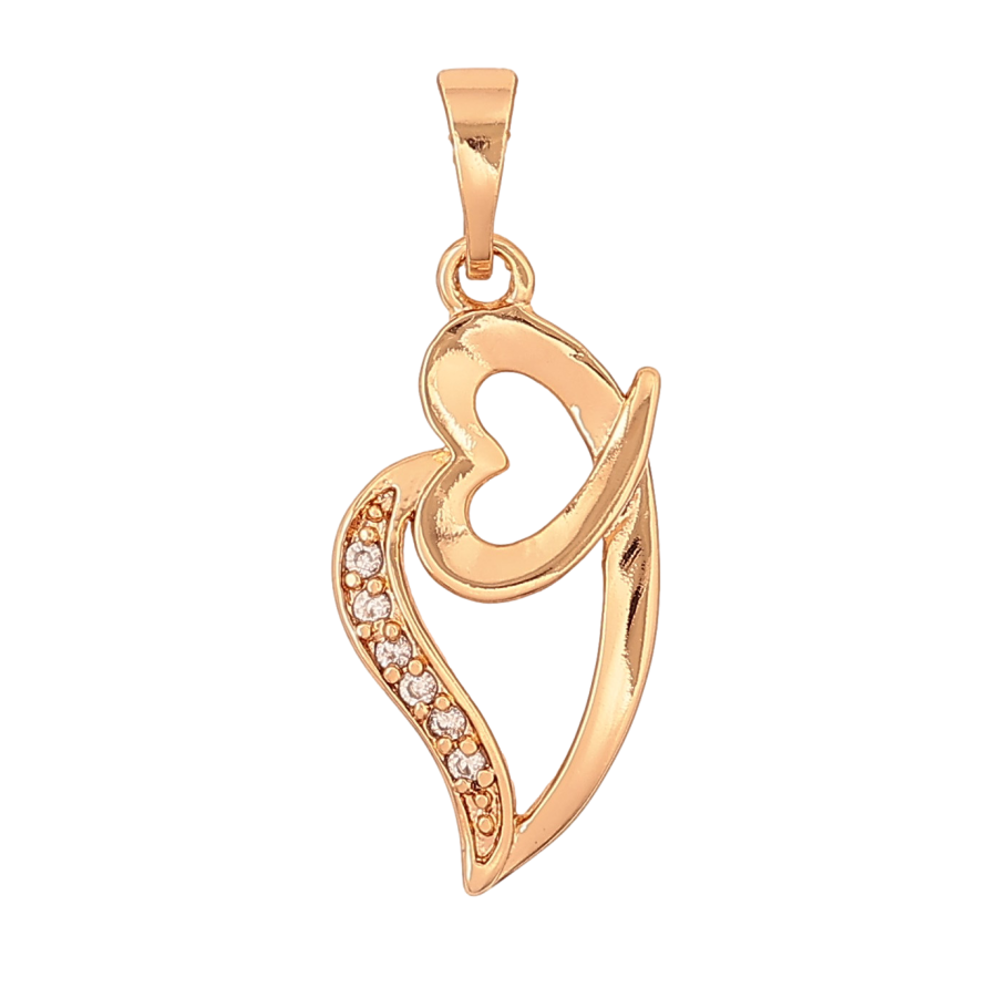 Кулон Xuping колір Позолота 18K "Візерунок з сердечком" для ланцюжка до 5мм фото №1