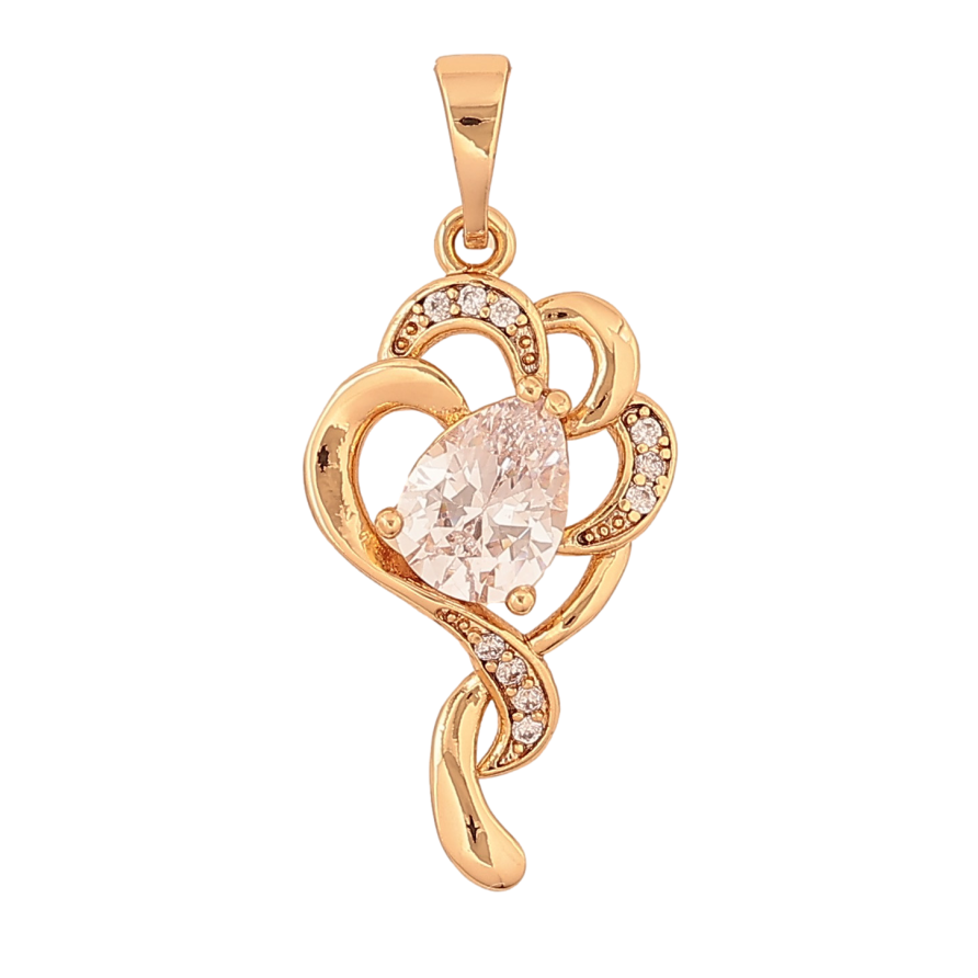 Кулон Xuping колір Позолота 18K "Візерунок з кристалами" для ланцюжка до 5мм фото №1