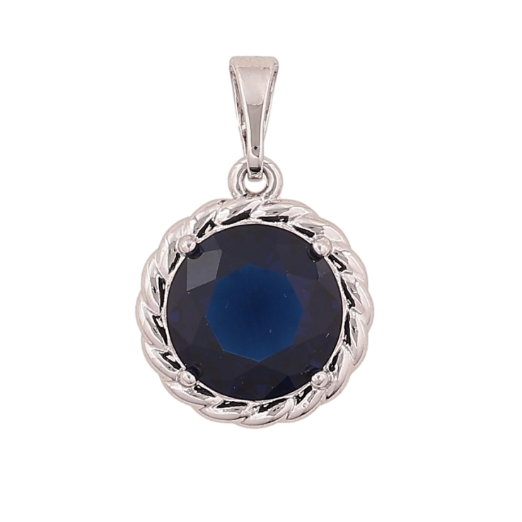 Кулон Xuping колір Родій "Синій кристал" для ланцюжка до 5мм фото №1