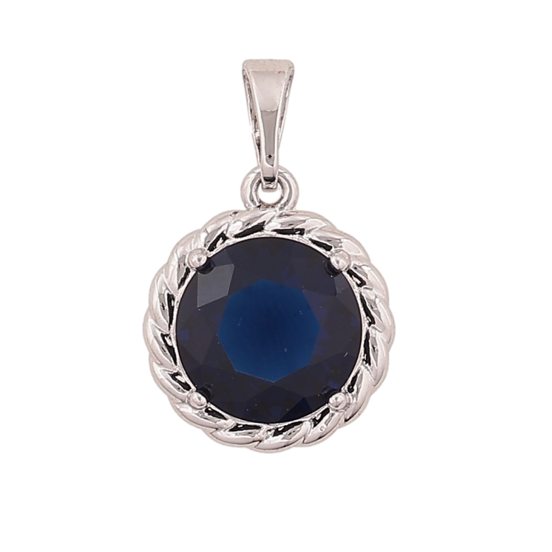 Кулон Xuping колір Родій "Синій кристал" для ланцюжка до 5мм фото №1