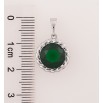 Кулон Xuping цвет Родий "Зеленый кристалл" для цепочки до 5мм фото №2