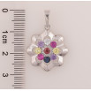 Кулон Xuping цвет Родий "Цветочек с разноцветными кристаллами" для цепочки до 6мм фото №2 Кулон Xuping цвет Родий "Цветочек с разноцветными кристаллами" для цепочки до 6мм фото №2