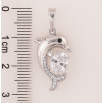 Кулон Xuping колір Родій "Дельфін з кристалом" для ланцюжка до 6мм фото №2