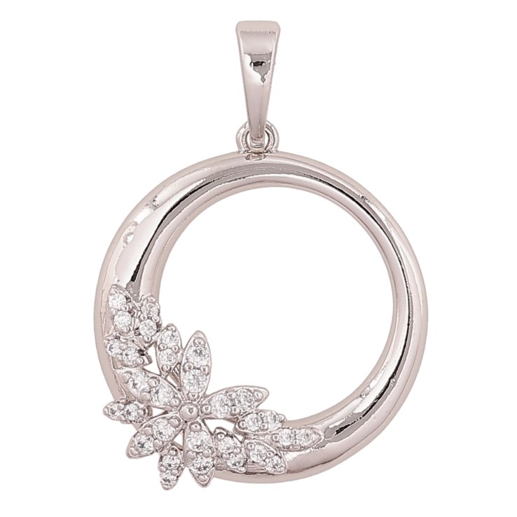 Кулон Xuping колір Родій "Кільце з кристальним візерунком" для ланцюжка до 6мм фото №5