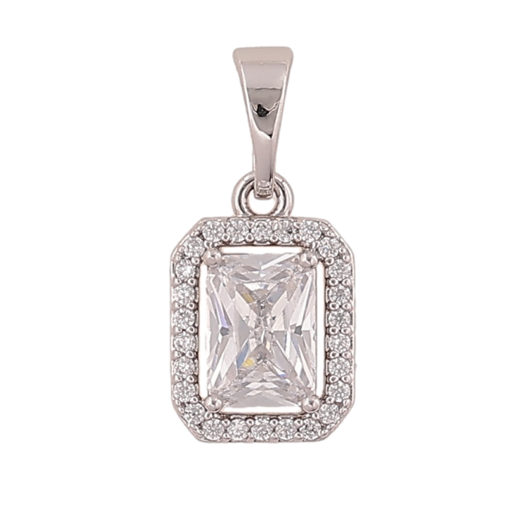 Кулон Xuping цвет Родий "Кристалл в обрамлении" для цепочки до 5мм фото №11