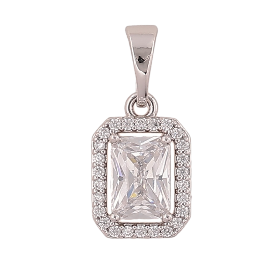 Кулон Xuping цвет Родий "Кристалл в обрамлении" для цепочки до 5мм фото №1