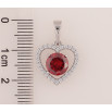 Кулон Xuping колір Родій "Серце з червоним кристалом" для ланцюжка до 6мм фото №2