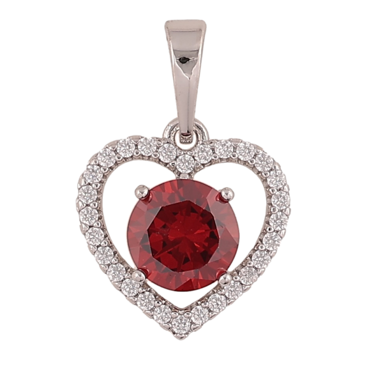 Кулон Xuping колір Родій "Серце з червоним кристалом" для ланцюжка до 6мм фото №15