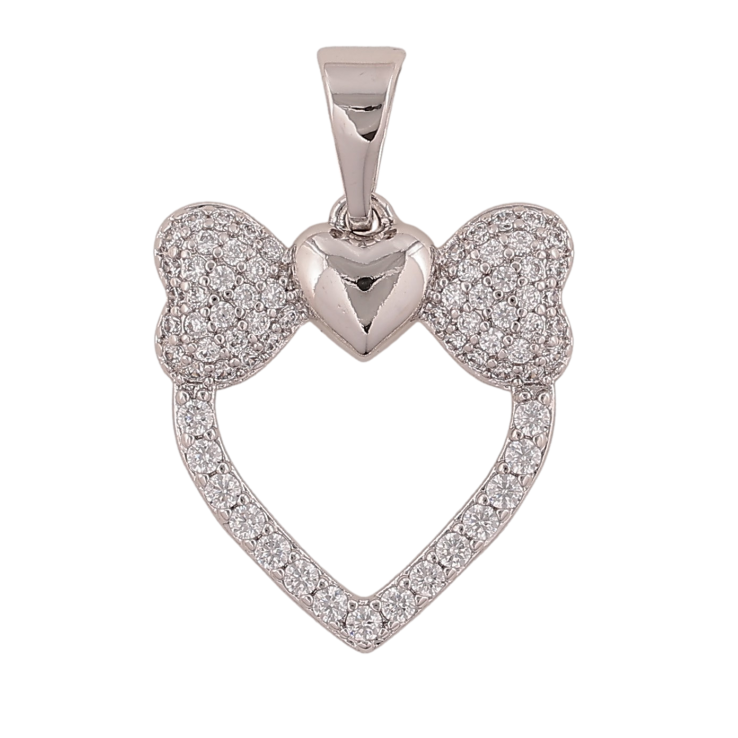 Кулон Xuping цвет Родий "Сердечки" для цепочки до 7мм фото №12