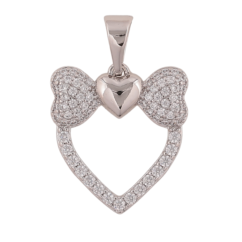 Кулон Xuping колір Родій "Сердечки" для ланцюжка до 7мм фото №1