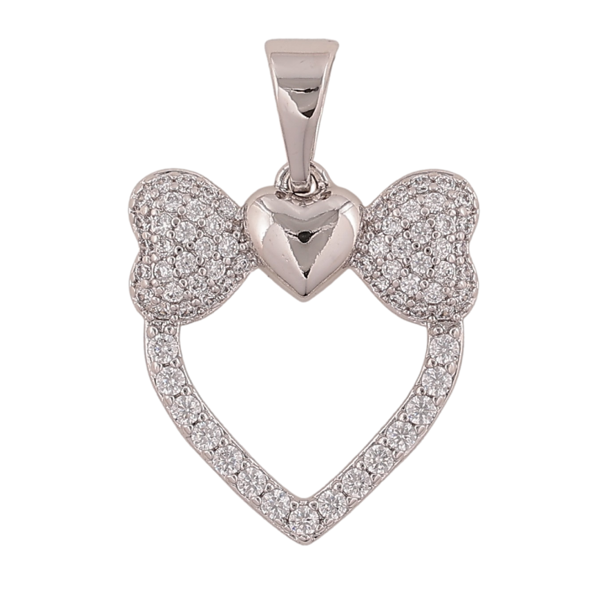 Кулон Xuping цвет Родий "Сердечки" для цепочки до 7мм фото №1