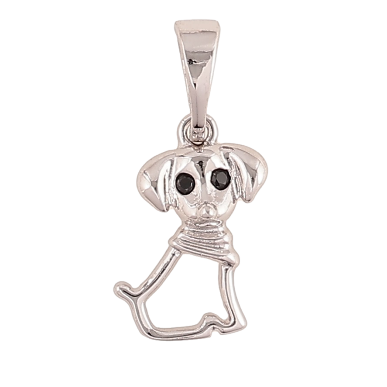 Кулон Xuping цвет Родий "Собачка с кристаллами" для цепочки до 5мм фото №6