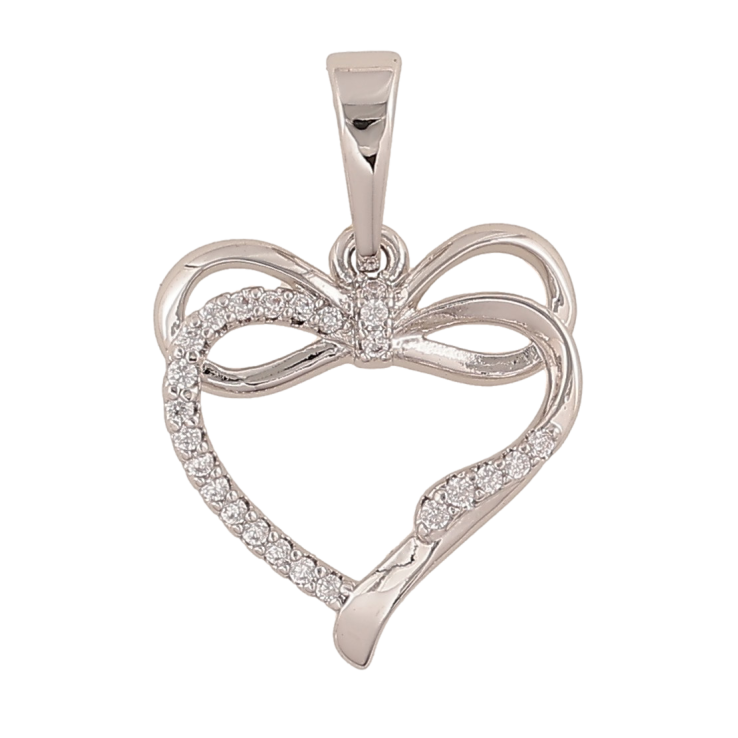 Кулон Xuping цвет Родий "Сердечко с бантом" для цепочки до 6мм фото №22 Кулон Xuping цвет Родий "Сердечко с бантом" для цепочки до 6мм фото №22